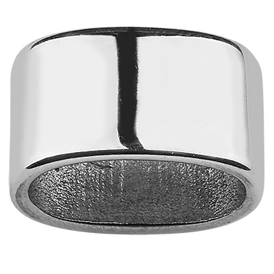 Stainless steel slider, silver-coloured, 10x8x6 mm, hole: 8x5 mm 
