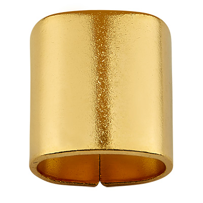 Stainless steel slider, gold-coloured, 9.5x8.5x5 mm, hole: 3.5x7.5 mm 