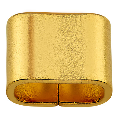 Schuifje van roestvrij staal, ovaal, goudkleurig, 9x12x6 mm, gat: 4x9,5 mm 