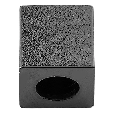 Perle en acier inoxydable, cube, noir, 6x6x6 mm, trou : 3 mm 