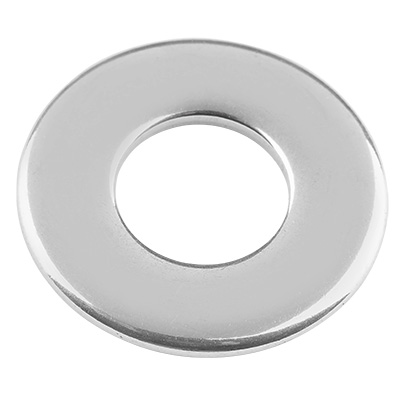 Pendentif en acier inoxydable, Donut, argenté, 25x2,5 mm, diamètre intérieur : 12 mm 