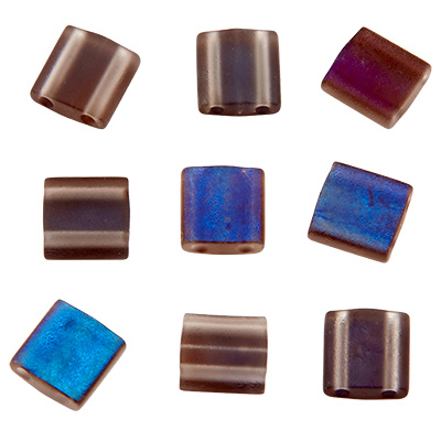 Perle Miyuki Tila Bead, 5 x 5 mm, couleur : azuro matte, tube d'environ 7,2 gr 