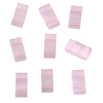 Perle Miyuki Half Tila Bead, 5 x 2,5 mm, couleur : silk pale rose, tube d'environ 7,8 gr 