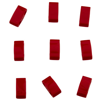 Miyuki kraal Half Tila Bead, 5 x 2,5 mm, kleur: ondoorzichtig rood, buisje met ca. 7,8 gr. 