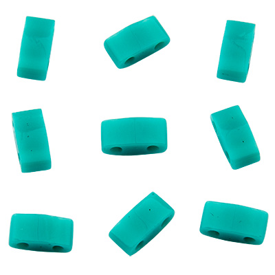 Miyuki bead Half Tila Bead, 5 x 2,5 mm, colour: opaque turquoise green, tube with approx. 7,8 gr. 