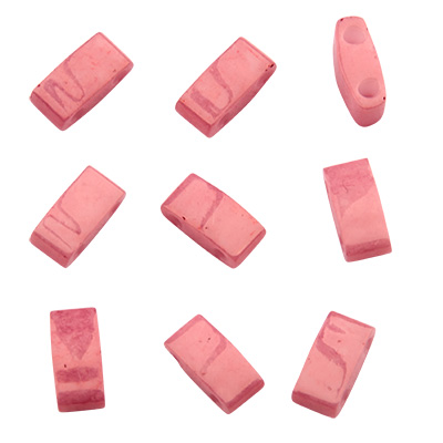Miyuki kraal Half Tila Bead, 5 x 2,5 mm, kleur: ondoorzichtig antiek-roze glans, buis met ca. 7,8 gr. 