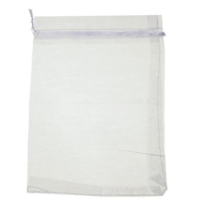 Organza bag with drawstrings, 18 x 13 cm white 