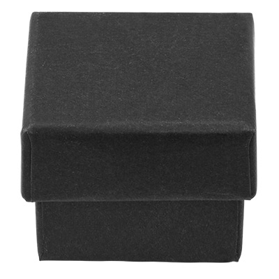 Boîte à bijoux avec insert mousse, rectangulaire, noir, 4 x 4 x 3 cm 