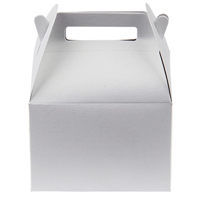 Gift box with handle, white, 7.2 x 5.7 x 5.2 cm 