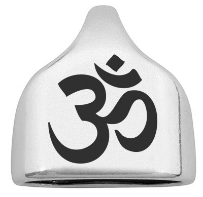 End cap with engraving "Om", 22.5 x 23 mm, silver-plated, suitable for 10 mm sail rope 