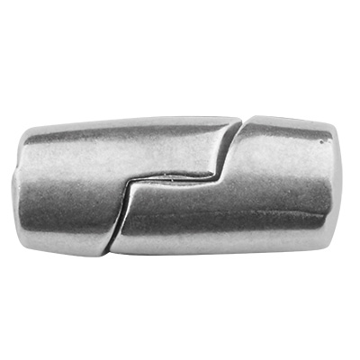 Magnetic clasp for ribbons with 4 mm diameter, silver-plated 