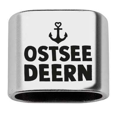 Spacer with engraving "Ostseedeern", 20 x 24 mm, silver-plated, suitable for 10 mm sail rope 