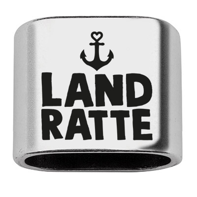 Spacer with engraving "Landrat", 20 x 24 mm, silver-plated, suitable for 10 mm sail rope 