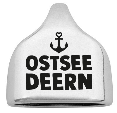 Embout avec gravure "Ostseedeern", 22,5 x 23 mm, argenté, convient pour corde à voile de 10 mm 