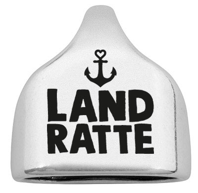 End cap with engraving "Landrat", 22.5 x 23 mm, silver-plated, suitable for 10 mm sail rope 