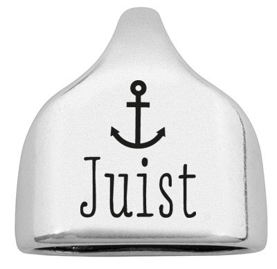 End cap with engraving "Juist", 22.5 x 23 mm, silver-plated, suitable for 10 mm sail rope 