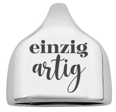 End cap with engraving "unique", 22.5 x 23 mm, silver-plated, suitable for 10 mm sail rope 