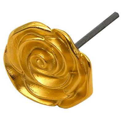 Earring rose, with titanium pin, gold plated 