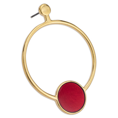 Circle enamelled, with titanium pin, gold-plated 