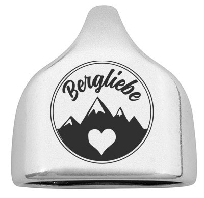 End cap with engraving "Bergliebe", 22.5 x 23 mm, silver-plated, suitable for 10 mm sail rope 