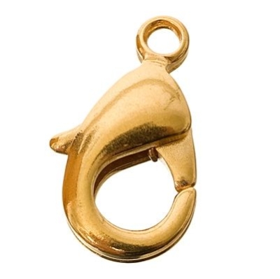 Carabiner, approx. 10 x 6 mm, gold-plated 