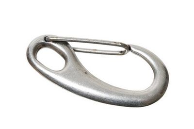 Carabiner, approx. 46 mm x 21 mm, silver-plated 