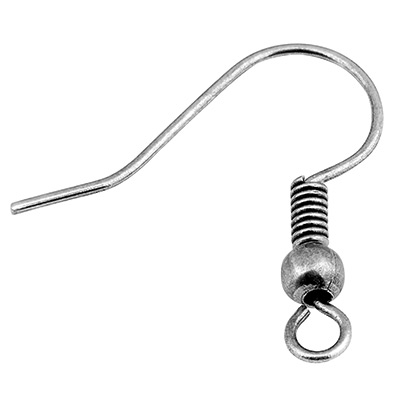 Fishhook,19,5 x 18,5 mm, old silver-plated 