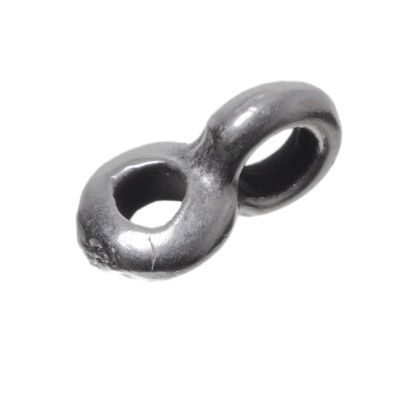 Porte-pendentif, anneau avec oeillet pour rubans jusqu'à 2 mm, argenté 