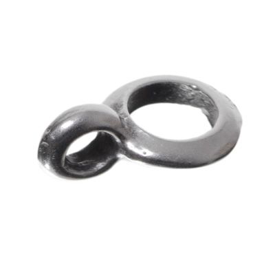 Porte-pendentif, anneau avec oeillet pour rubans jusqu'à 4 mm, argenté 