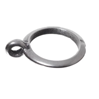 Porte-pendentif, anneau avec oeillet pour rubans jusqu'à 10 mm, argenté 