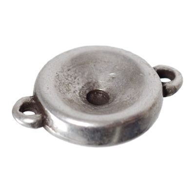 Setting for Rivoli 12 mm, two eyelets, silver-plated 