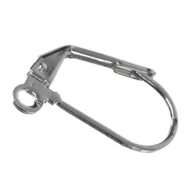 Ear hook with hinged mechanism, approx. 18 mm, silver-plated 