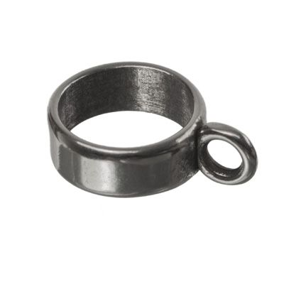 Pendant holder with eyelet, inner diameter 10 mm, 17 x 12 mm, silver-plated 