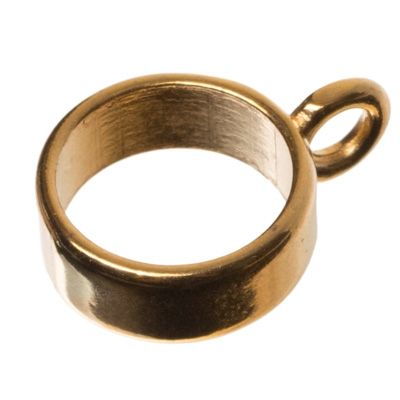 Pendant holder with eyelet, inner diameter 10 mm, 17 x 12 mm, gold-plated 
