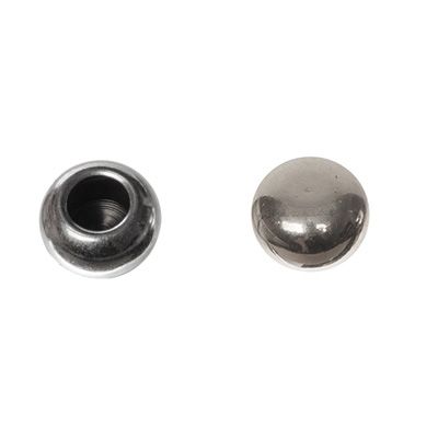 End cap without eyelet, round, inner diameter 3.0 mm, silver-plated 