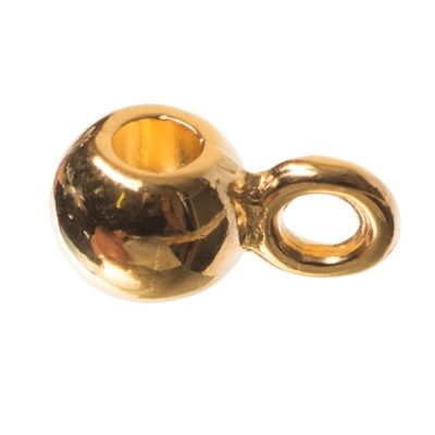 Pendant holder with eyelet, inner diameter 2.2 mm, 9 x 6 mm, gold-plated 