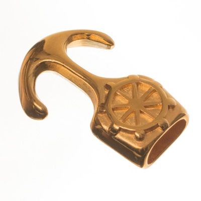 Hook fastener "Anchor" for ribbons up to 5 mm, 30 x 20 mm, gold-plated 