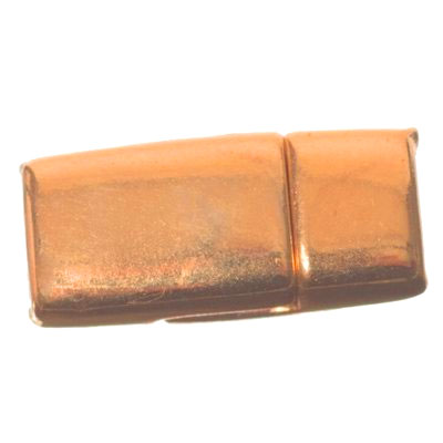 Magnetic clasp, square, for wide ribbons (5 x 2 mm), rose gold-plated 