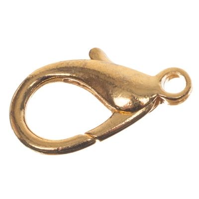 Carabiner 25 x 13 mm, gold-plated 