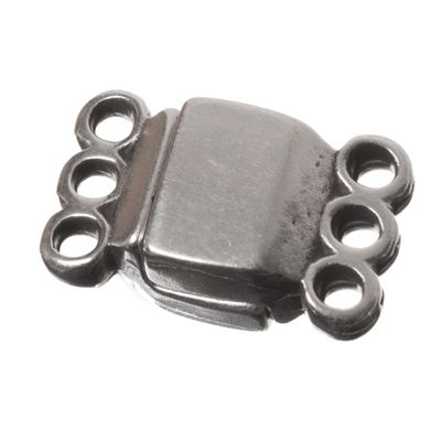 Magnetic clasp, 13.5 x 8.5 mm, silver-plated 
