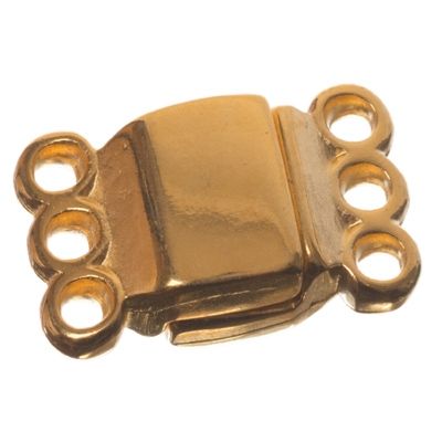 Magnetic clasp, 13.5 x 8.5 mm, gold-plated 