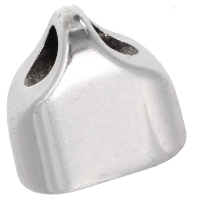 End cap, 13 x 13.5 mm, silver-plated, suitable for 5 mm sail rope 