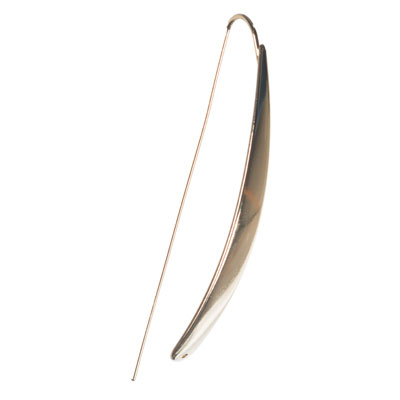 Earrings, rectangular, 60.0 x 15.0 mm, gold-plated 