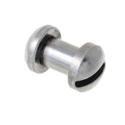 Screw rivet, head 4 mm, pin length 3.4 mm, pin diameter 2.5 mm, silver-plated 