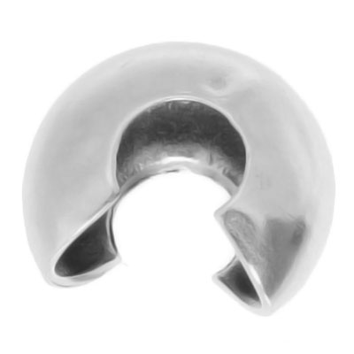 Laminated bead round, 6,5 mm, silver plated 