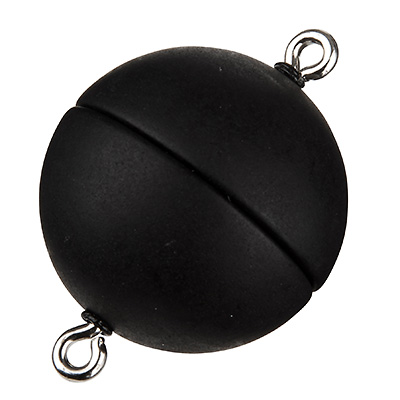 Magic Power magnetic clasp ball 18 mm, with eyelets, black 