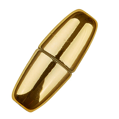 Magic Power magnetic clasp olive 21.5 x 8.5 mm, with 3 mm hole, shiny gold-coloured 