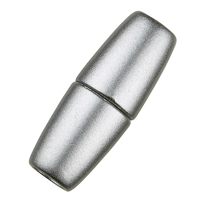 Fermoir magnétique Magic-Power olive 21 x 8,5 mm, avec trou 4 mm, argent mat 