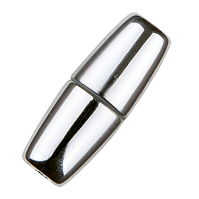 Magic Power magnetic clasp Olive 21 x 8.5 mm, with 4 mm hole, shiny silver colour 