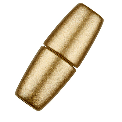 Magic Power magnetic clasp olive 24 x 9 mm, with hole 5 mm, gold coloured matt 